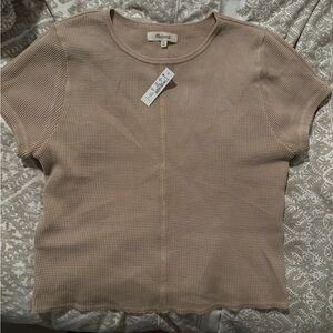 NWT Madewell Waffle Knit Crewneck Short Sleeve Crop Tee Size M